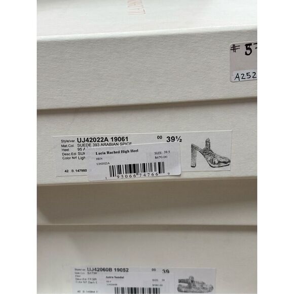 ULLA JOHNSON Lucia Ruched High Heel In Henna NWB Size 39 1/2 - Picture 9 of 9